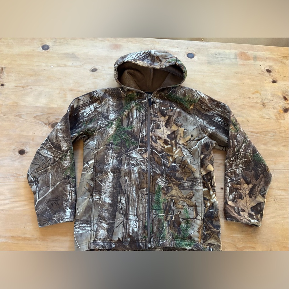 Field Stream boys camo lined jacket size L